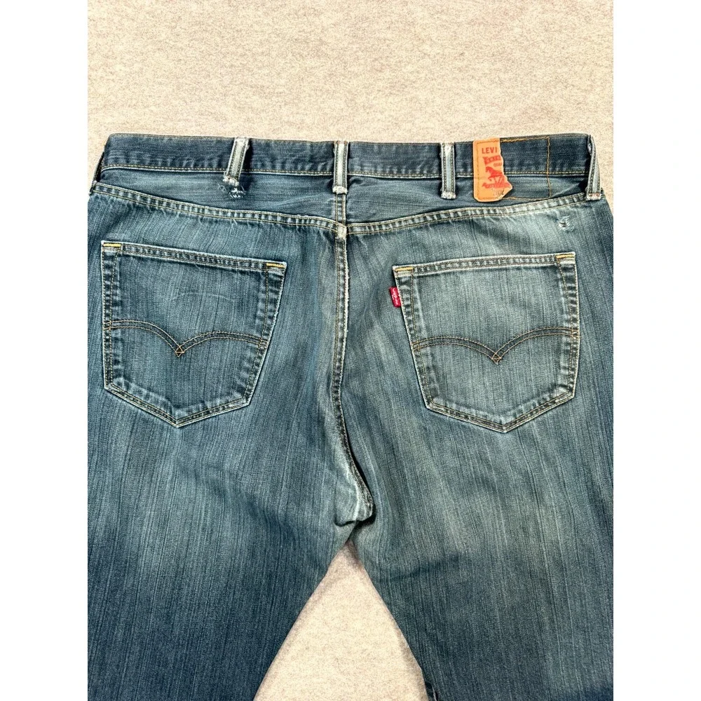 Levi's 501 Jeans Mens 38x32 Blue Denim Cotton Dark Wash Button Fly Straight Leg